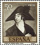 Spain 1958 Goya 50 CTS Olive Brown Edifil 1212. España 1958 1212. Uploaded by susofe